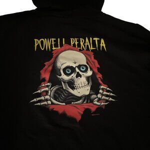 Powell Peralta Skeleton Hoodie  Sweatshirt Men's M Black Skateboarding Trashed